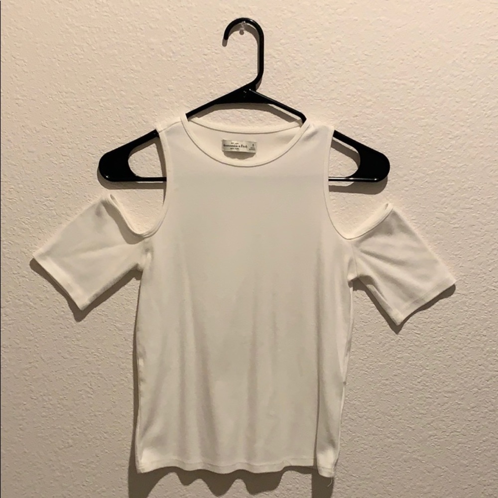 White Abercrombie & Fitch Cold Shoulder Top